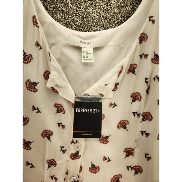 BNWT Forever 21 2X Nwt Sleeveless White Floral Dress - Picture 3 of 4